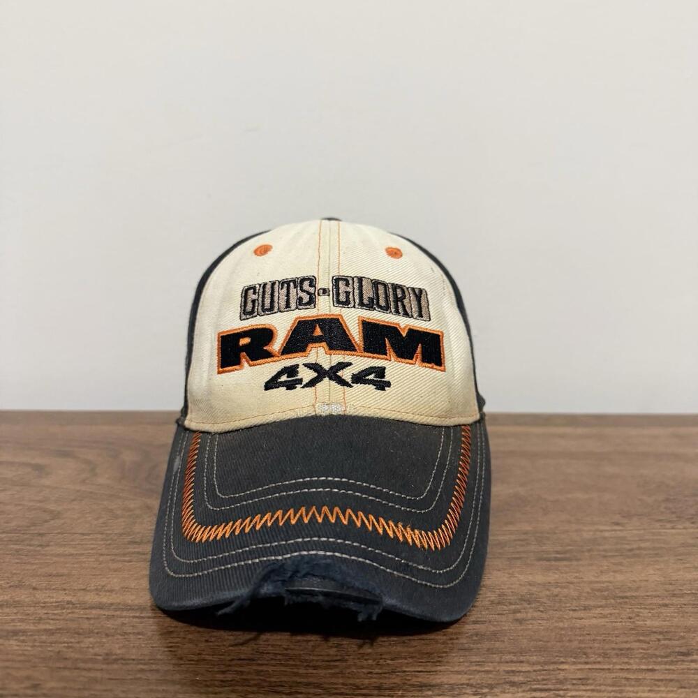 Dodge RAM 4x4 Guts Glory Trucker Hat Black Deer Logo Men’s